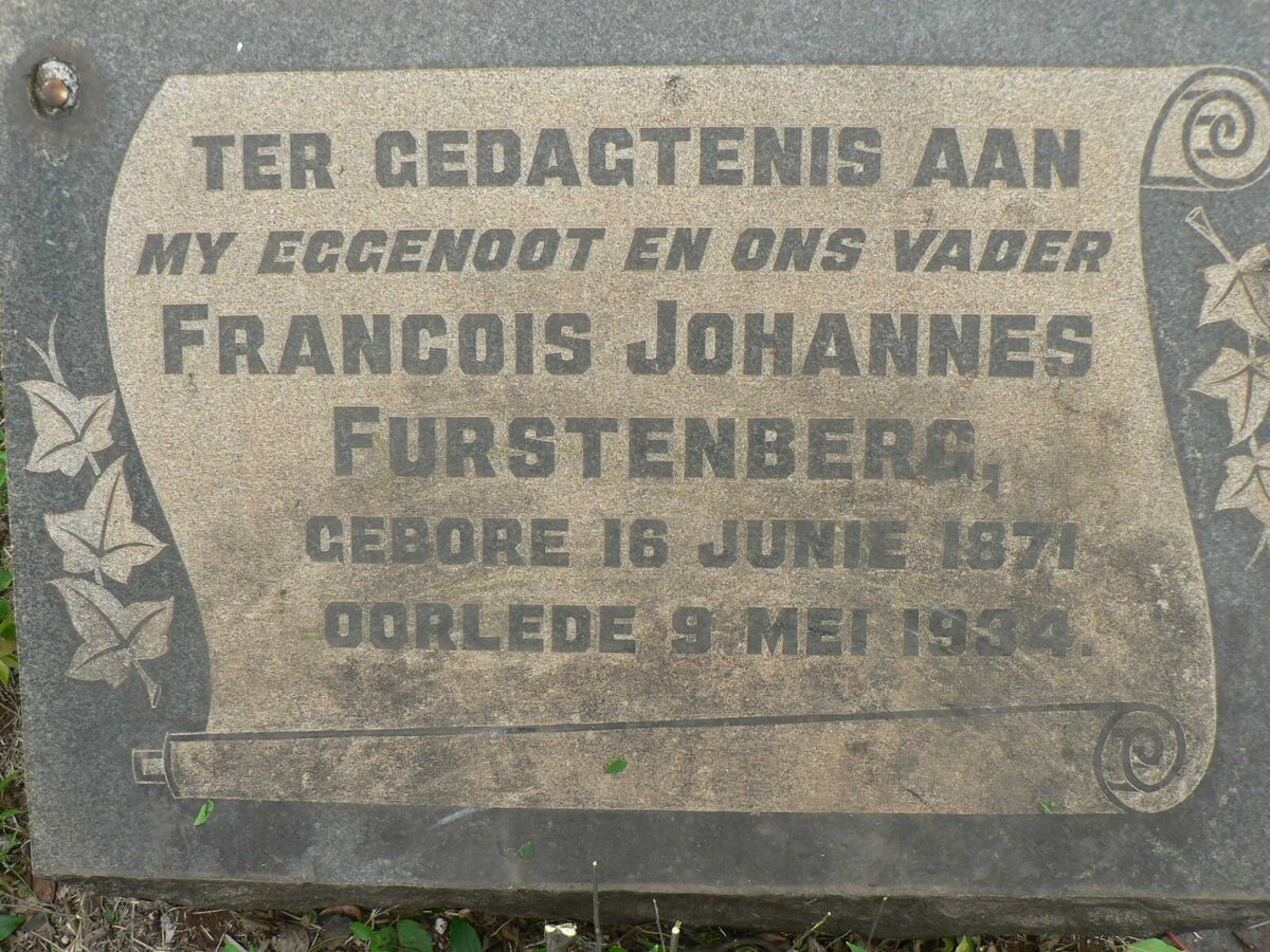 FURSTENBERG Francois Johannes 1871-1934