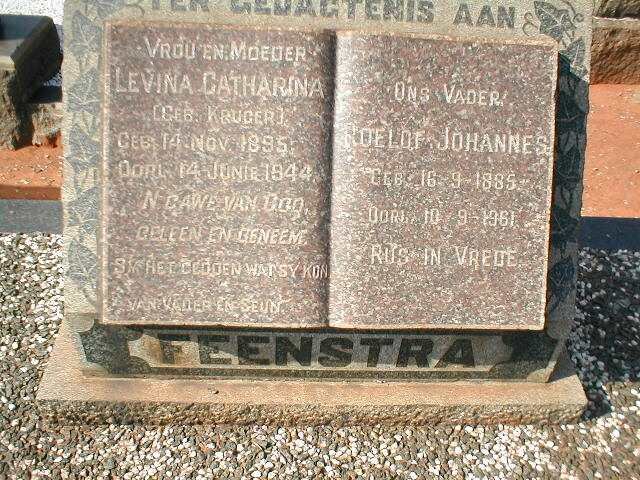 FEENSTRA Roelof Johannes 1885-1961 &amp; Levina Catharina KRUGER 1895-1944