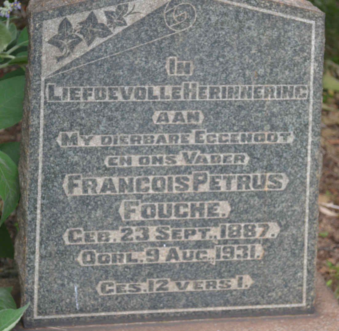 FOUCHE Francois Petrus 1887-1931