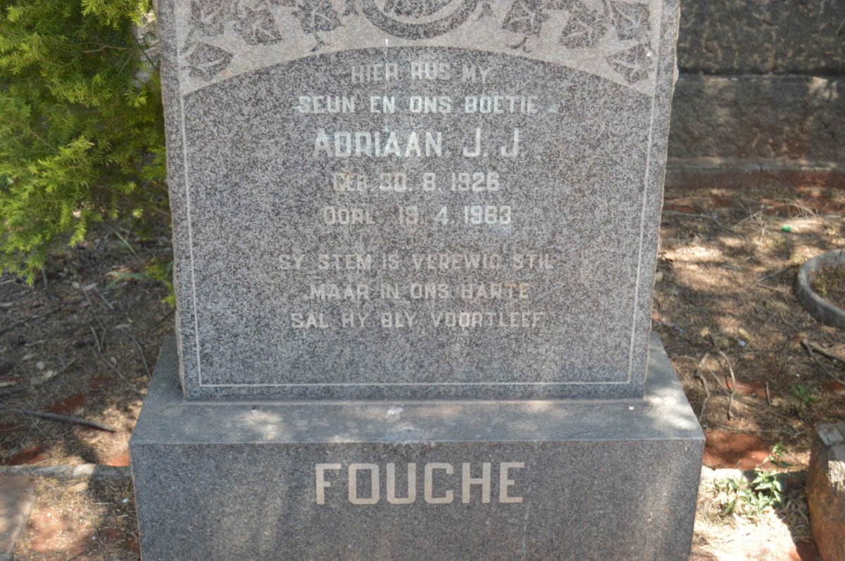 FOUCHE Adriaan J.J. 1926-1963