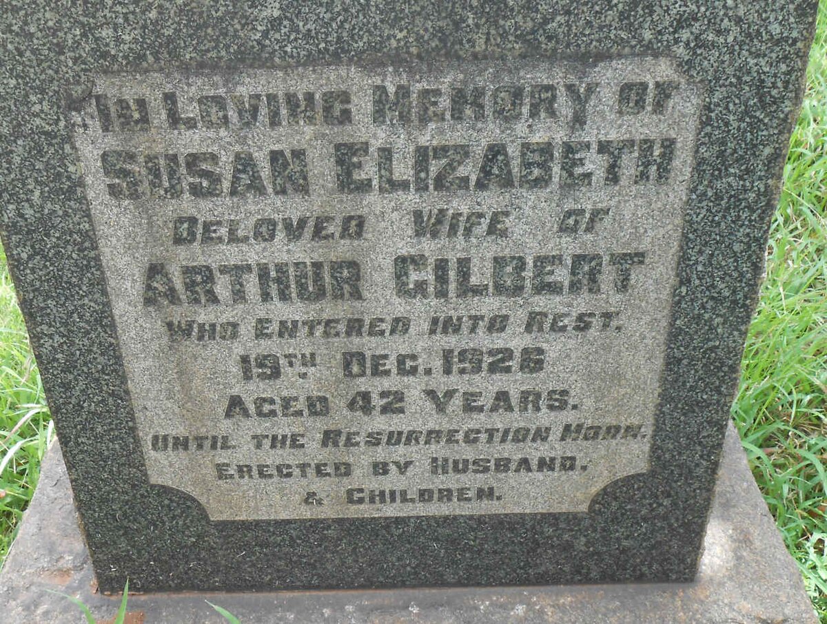 GILBERT Susan Elizabeth -1926