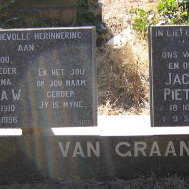 GRAAN Jacob Pieter, van 1912-1997 &amp; Ignatia W. 1910-1996