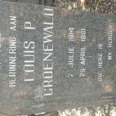 GROENEWALD Louis P. 1914-1981