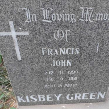 GREEN Francis John, Kisbey 1893-1981