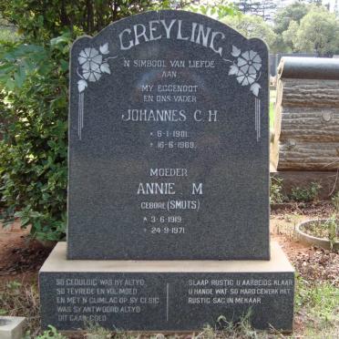 GREYLING Johannes C.H. 1901-1969 &amp; Annie M. SMUTS 1919-1971