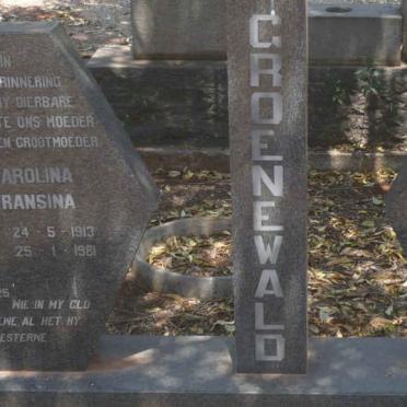 GROENEWALD Gert Hendrik 1906-1990 &amp; Carolina Fransina 1913-1981