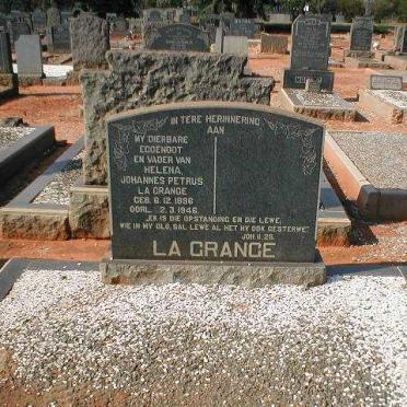 GRANGE Johannes Petrus, la 1896-1946