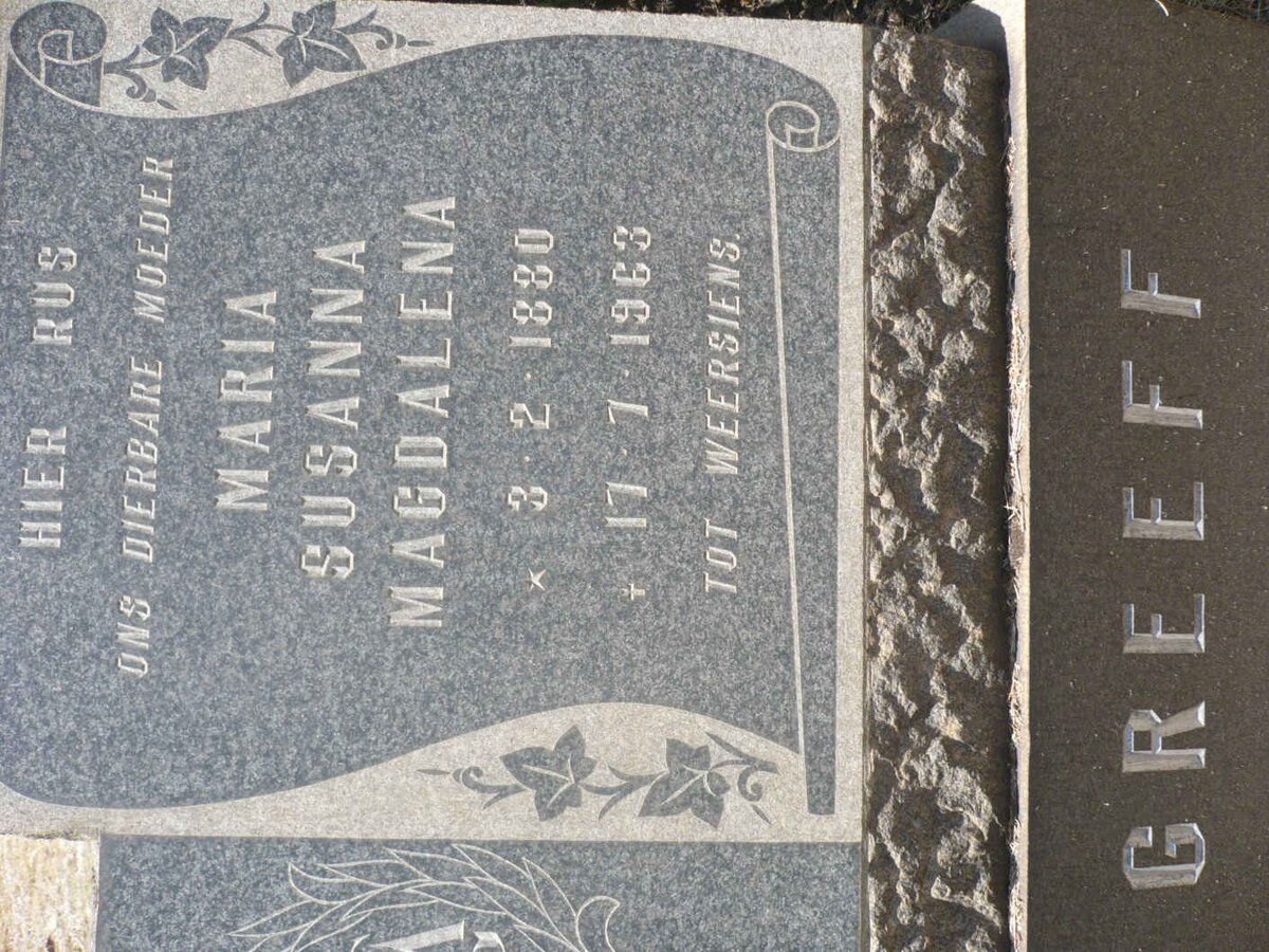 GREEFF Maria Susanna Magdalena 1880-1963