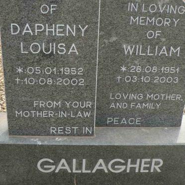 GALLAGHER William 1951-2003 &amp; Dapheny Louisa 1952-2002