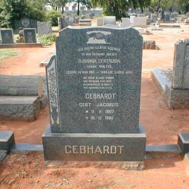 GEBHARDT Gert Jacobus 1907-1982 &amp; Susanna Gertruida van ZYL 1912-1955