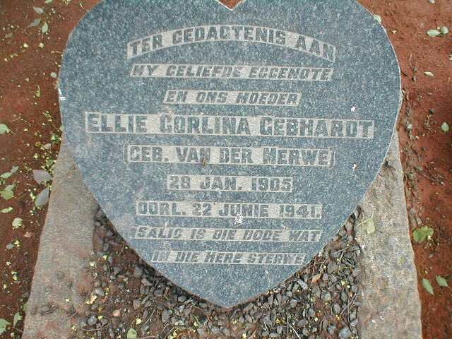 GEBHARDT Ellie Corlina nee VAN DER MERWE 1905-1941