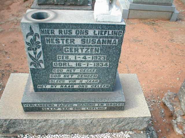 GERTZEN Hester Susanna 1923-1934