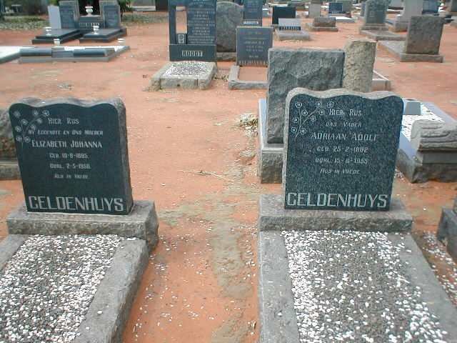 GELDENHUYS Adriaan Adolf 1882-1955 &amp; Elizabeth Johanna 1885-1950