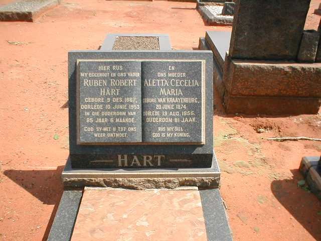 HART Ruben Robert 1867-1953 &amp; Aletta Cecelia Maria VAN KRAAYENBURG 1874-1956