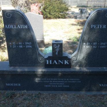 HANK Peter 1947-1997 &amp; Adelaide 1943-1996