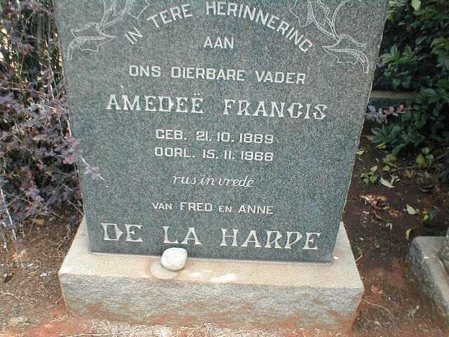 HARPE Amedeë Francis, de la 1889-1966