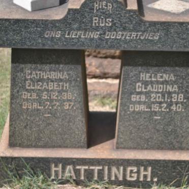 HATTINGH Catharina Elizabeth 1936-1937 :: HATTINGH Helena Claudina 1938-1940
