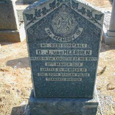 HEERDEN D.J., van -1922