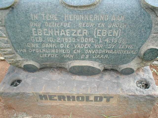 HERHOLDT Ebenhaezer 1933-1958