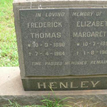 HENLEY Frederick Thomas 1886-1964 &amp; Elizabeth Margaretha 1892-1964