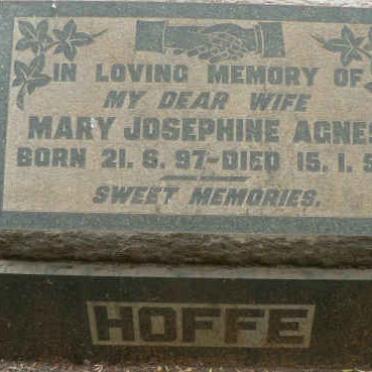 HOFFE Mary Josephine Agnes 1897-1950