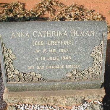 HUMAN Anna Cathrina nee GREYLING 1857-1948