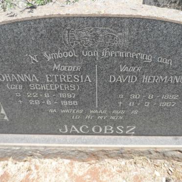 JACOBSZ David Hermanus 1892-1967 &amp; Johanna Etresia SCHEEPERS 1897-1988