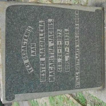 JACOBS Hester Magdalena Magarita 1877-1936