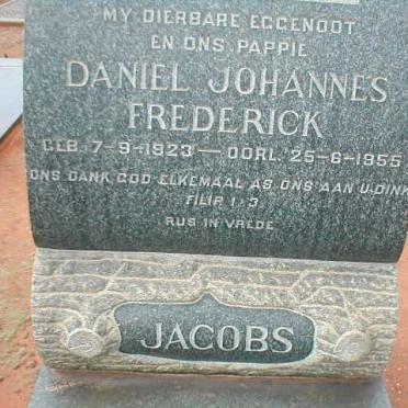 JACOBS Daniel Johannes Frederick 1923-1955