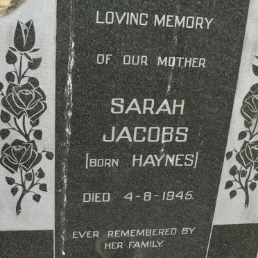 JACOBS Sarah nee HAYNES -1945