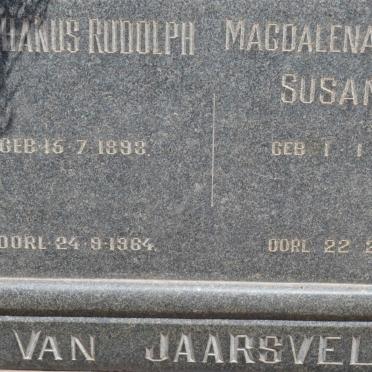 JAARSVELD Stephanus Rudolph, van 1893-1964 &amp; Magdalena Martha Susanna 1893-1970