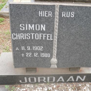 JORDAAN Simon Christoffel 1902-1980