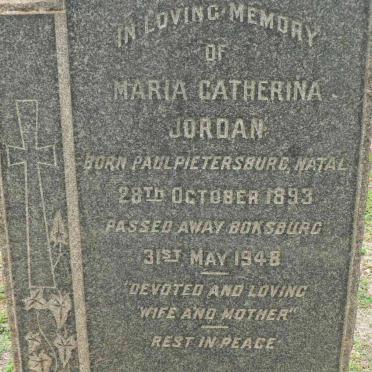 JORDAN Maria Catherina 1893-1948