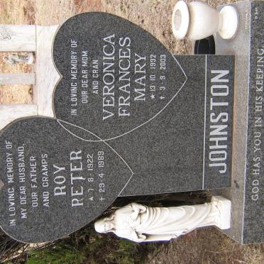 JOHNSTON Roy Peter 1922-1989 &amp; Veronica Frances Mary 1932-2003