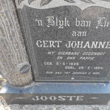 JOOSTE Gert Johannes 1926-1964