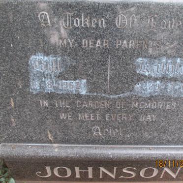 JOHNSON Bill -1962 &amp; Kathleen -1985