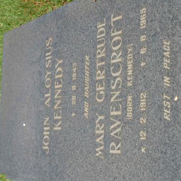 KENNEDY John Aloysius -1943 :: RAVENSCROFT Mary Gertrude nee KENNEDY 1912-1965