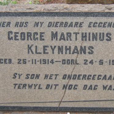 KLEYNHANS George Marthinus 1914-1949
