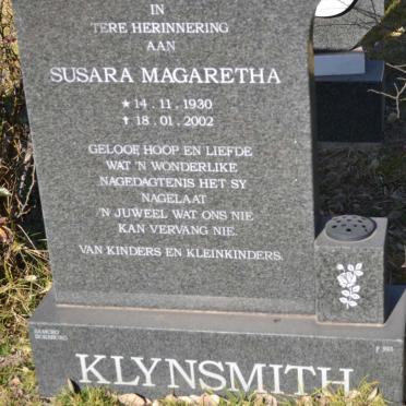 KLYNSMITH Susara Magaretha 1930-2002