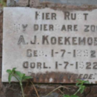 KOEKEMOER A.J. 1882-1922