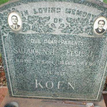 KOEN Salomon N.J. 1902-1964 &amp; Elsie J. 1910-1958