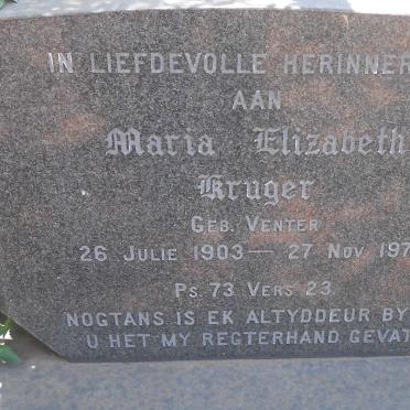 KRUGER Maria Elizabeth nee VENTER 1903-1975