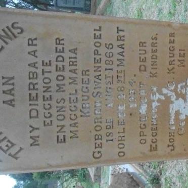 KRUGER Johannes J.C. -1963 :: KRUGER Maggel Maria nee SWANEPOEL 1865-1934