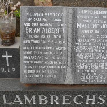 LAMBRECHS Brian Albert T. 1929-1970 &amp; Marlene Joan 1935-2006
