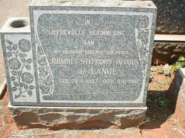 LANGE Johannes Stephanus Jacobus, de 1907-1961