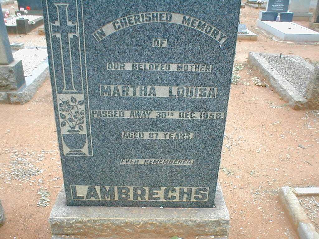 LAMBRECHS Martha Louisa -1958