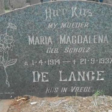 LANGE Maria Magdalena, de nee SCHOLZ 1914-1937