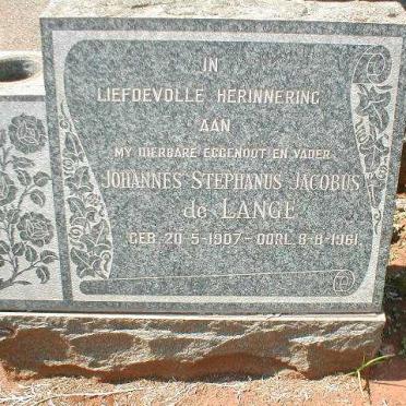 LANGE Johannes Stephanus Jacobus, de 1907-1961
