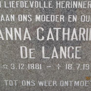 LANGE Anna Catharina, de 1881-1975