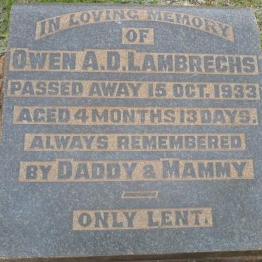 LAMBRECHS Owen A.D. -1933